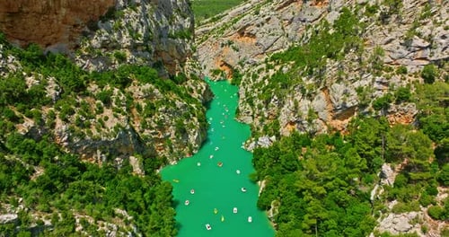 Aerial View of Gorges Du Verdon and Galetas Bridge Magnificent Nature Aerial Journey Above Verdon
