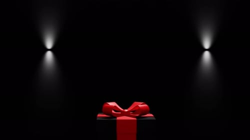 3D Gift Box Opening Logo Reveal Animation