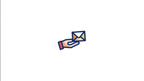 Animated Hand Sending Email Icon