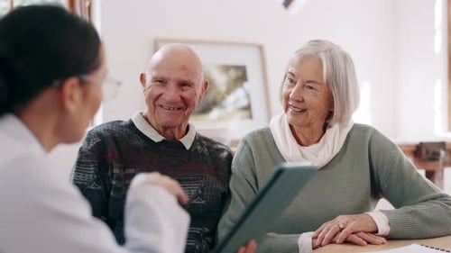 Doctor Visits Senior Couple in Bright Home