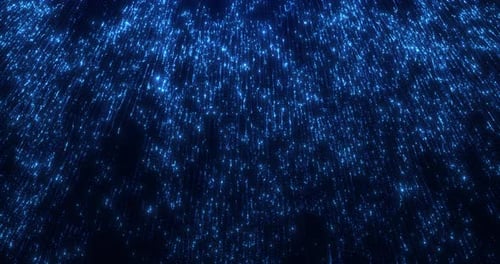 Fond numérique abstrait de parties bleues scintillantes et lumineuses de points avec un léger mouvement