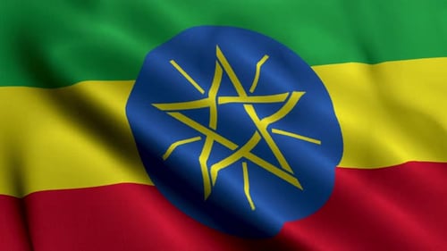 Waving Ethiopian Flag Loop Animation for National Identity Content