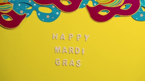 Festive Mardi Gras Still Life With Masks