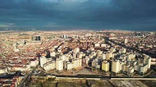 Istanbul, Turkey, City Panorama Aerial. Istanbul Buildings Drone View