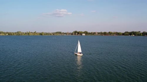 View of a Yacht on Lake Palic in Serbia