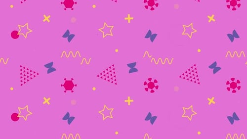 Colorful Flat Design Animated Pattern with Geometric Shapes