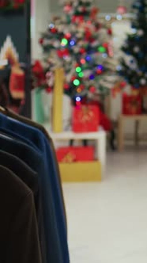 Vertical Video Empty Festive Fashion Shop