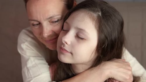 Admire Mum During Embracing