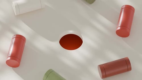 Rolling Cylinders 3D Loop Animation