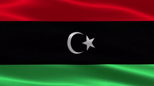 Seamless Loop Waving National Flag of Libya