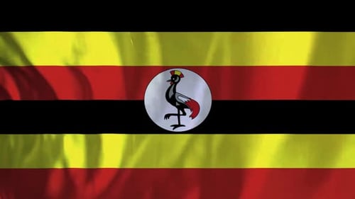 Uganda National Flag Waving Seamless Loop