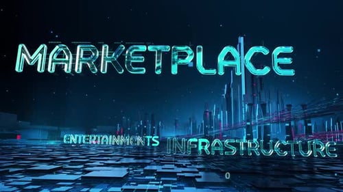 Futuristic Digital Technology Metaverse Corporate Business Text Animation