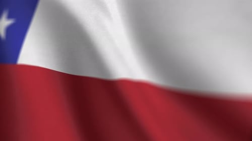 Realistic Waving Chile Flag Animation