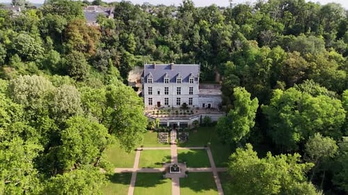 Aerial view of Chateau Gaillard in Amboise, Loire Valley, France