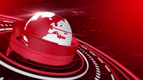 Animated Red Global News Broadcast Opener