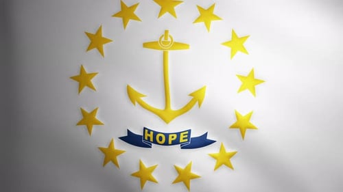 Rhode Island State Flag Waving Animation