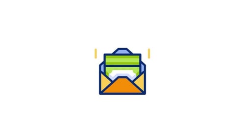 Flat Design Animated Mail Envelope Icon