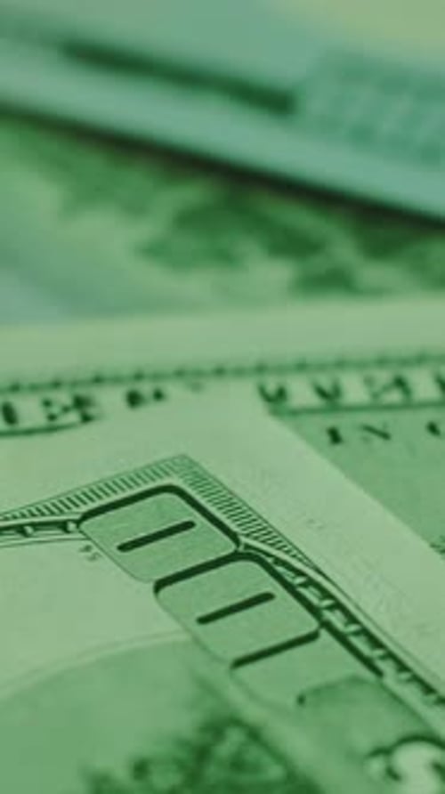 Macro Shot of US One Hundred Dollar Bills