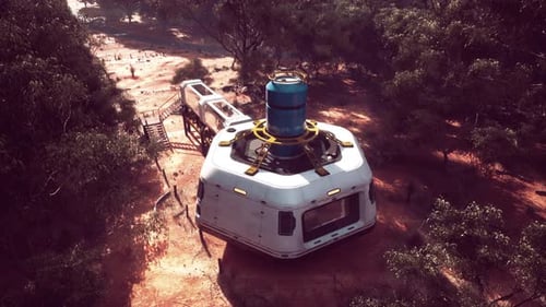 Chef-d'œuvre architectural intégré de manière organique dans l'environnement forestier