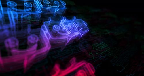 Chatbot ai online assistant support symbols loop cyber loop concept