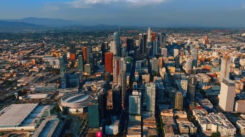 Vibrant downtown of Los Angeles, California, USA
