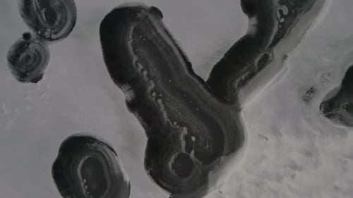 Tracking various formations of ice on lake surface.