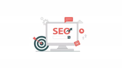 Flat Design Animation for Search Engine Optimization Concept