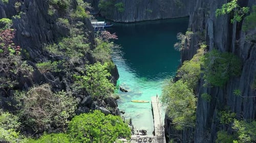 Aerial view of Twin Lagoon in the Philippines
