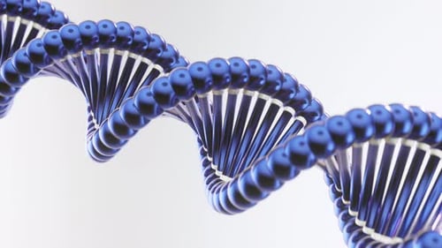 Animated Blue DNA Helix Loop for Science and Biology