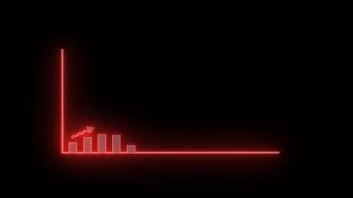 Red Neon Business Graph Chart Animation