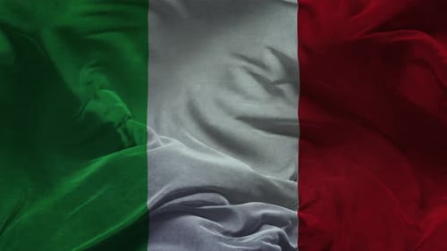 Seamlessly Looping Waving Italian Flag Background