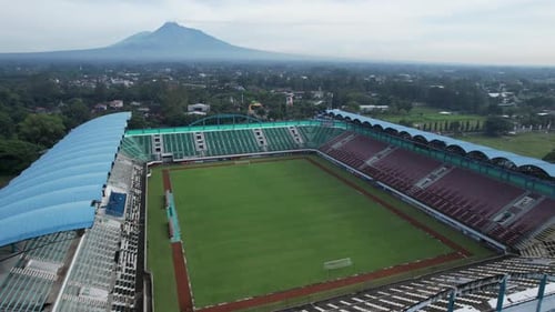 Stadium with Mountain Background