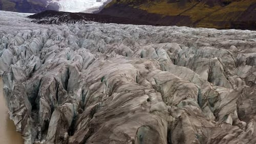 White Longstretching Svinafellsjokull Glacier
