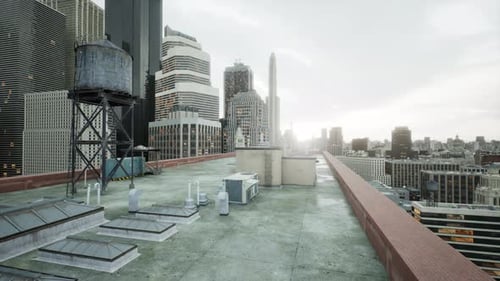 El techo del edificio con compuertas de ventilación