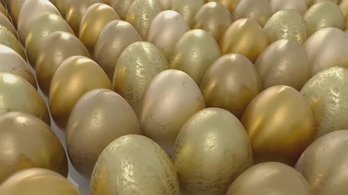 Elegant Golden Easter Eggs Loopable Background Animation