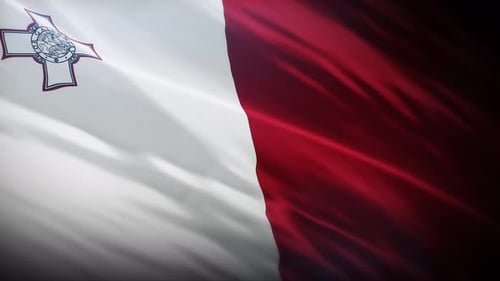 Realistic Waving Flag of Malta Background Animation