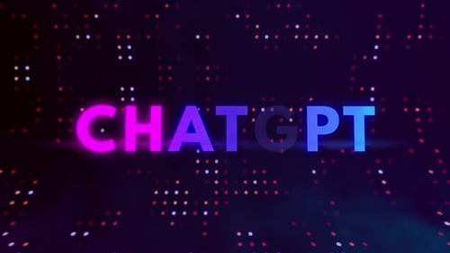 Chat GPT Flackernder Texteffekt mit digitaler Hintergrundanimation