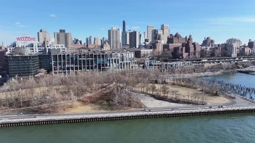 Brooklyn Skyline At Brooklyn In New York United States.