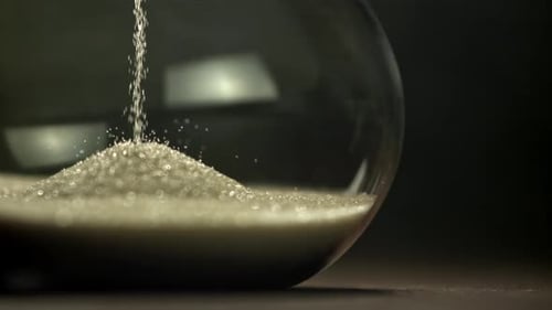 Super Slow Motion Sand Fall in the Hourglass Filmed on a Highspeed Camera at 1000 Fps