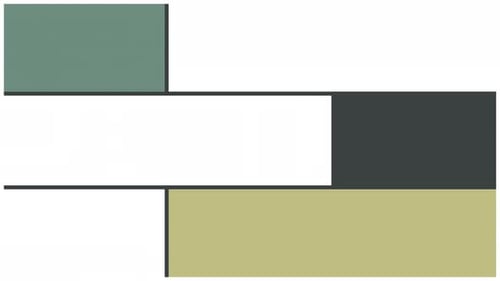 Synergy Collection: In out overlay with top down slide in animation of static yellow, grey, white an