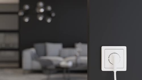 Modernes Wohnzimmer mit Steckdose