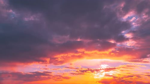 Dramatic Sky Orange Sunrays Shining Sunlight Shining Through Clouds Timelapse Stratus Clouds Sunrays