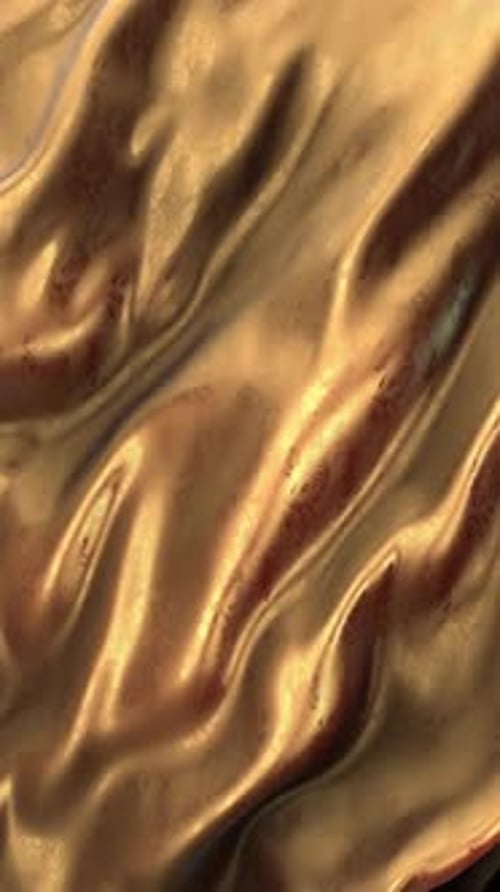 Dynamic Golden Liquid Metal Waves Abstract Background