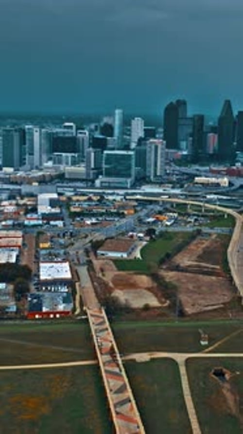 Aerial view of Dallas showcasing urban skyline and roadways