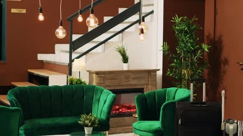 Hotel Lounge Area with Luxurious Couch