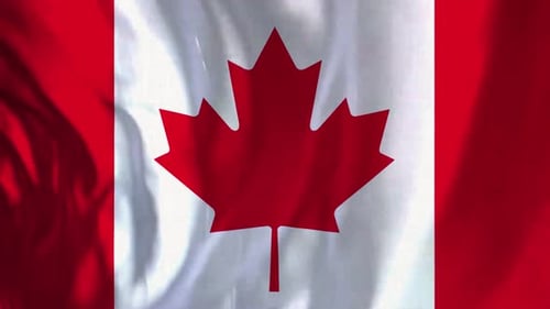 Realistic Waving Canadian Flag Loop Animation
