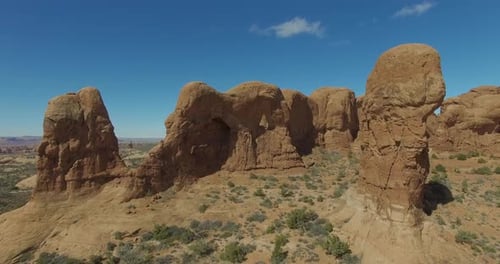 Desert rock formations near Moab Utah arches national park.
