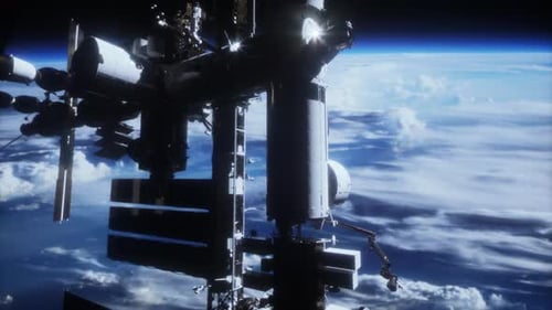 International Space Station Rotates Solar Panels In Outer Space