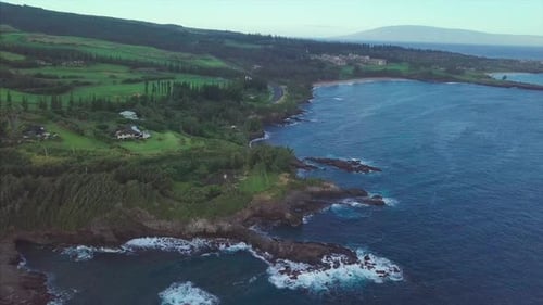 Vista aérea da costa norte de Maui