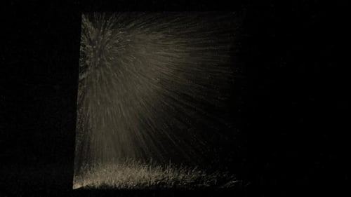 Exploding particles dust trails debris on transparent background